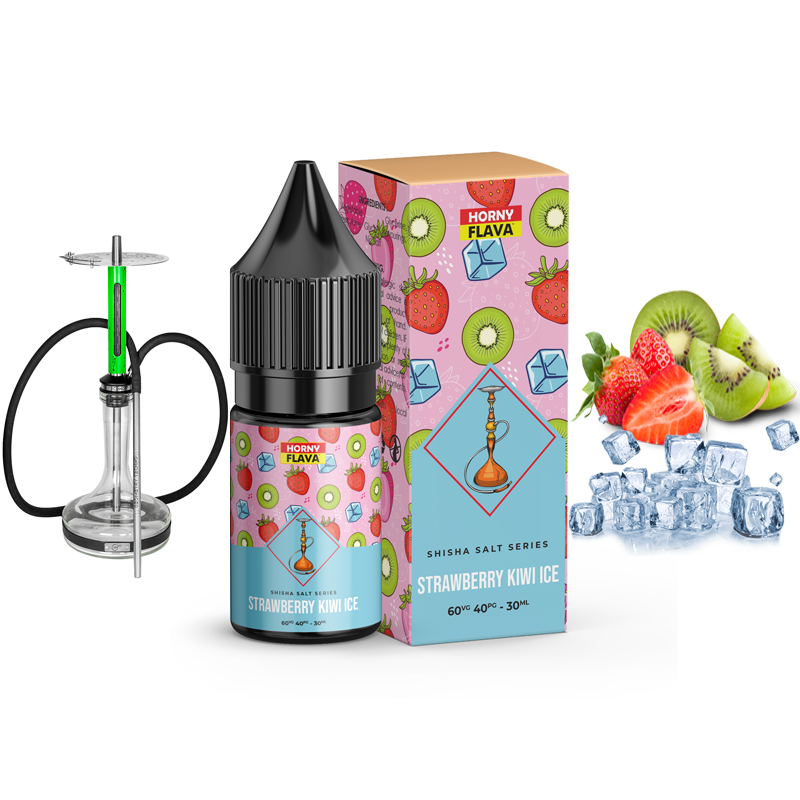 سالت هورنی قلیانی توتفرنگی کیوی یخ | HORNY STRAWBERRY KIWI ICE SHISHA SALT JUICE